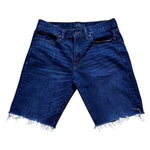 Lucky Brand Men's Custom Cut Off Denim Jean Shorts Jorts Size 32 Blue Distressed